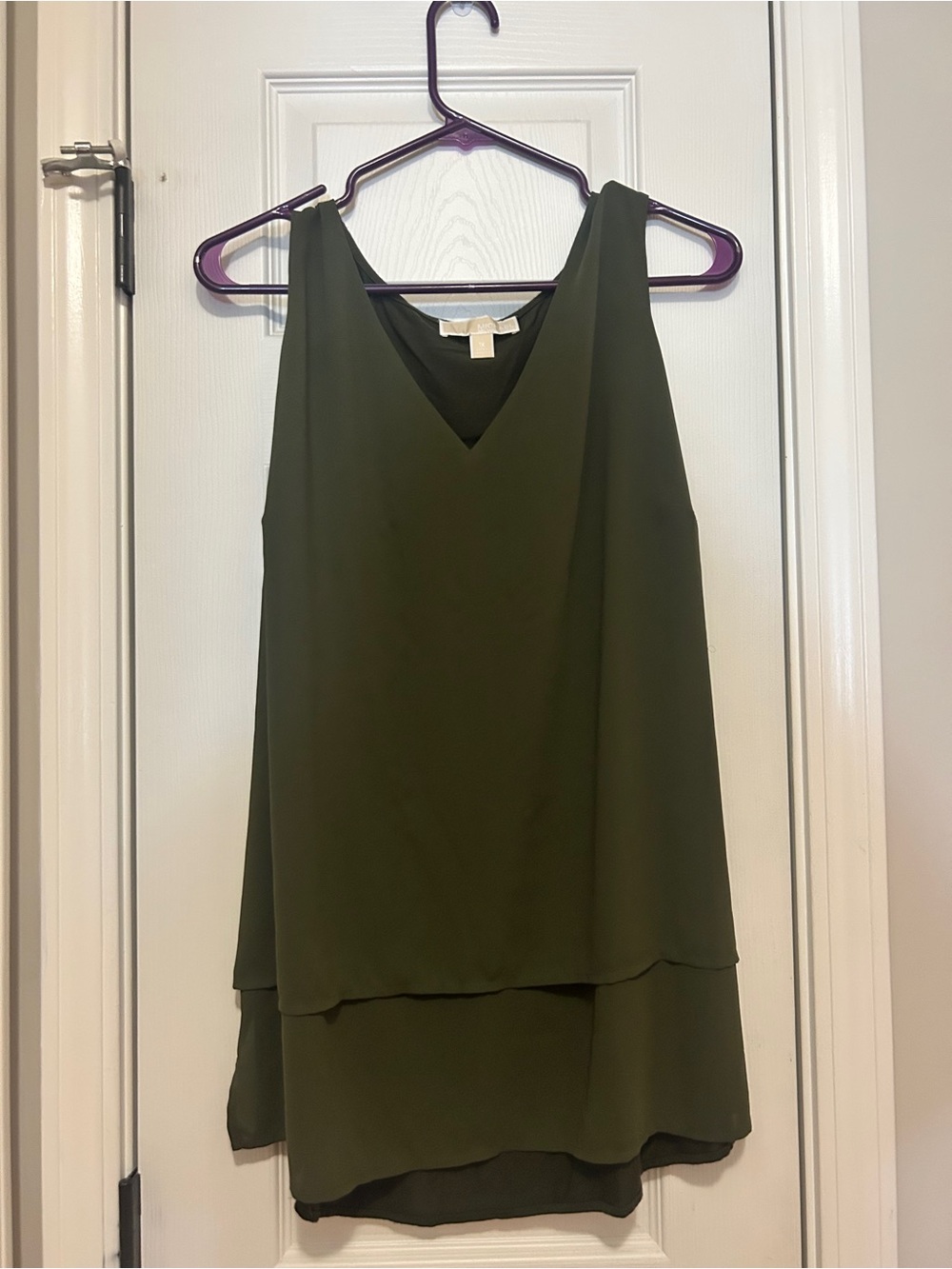 MICHAEL Michael Kors Olive Green V-Neck Sleeveless Top